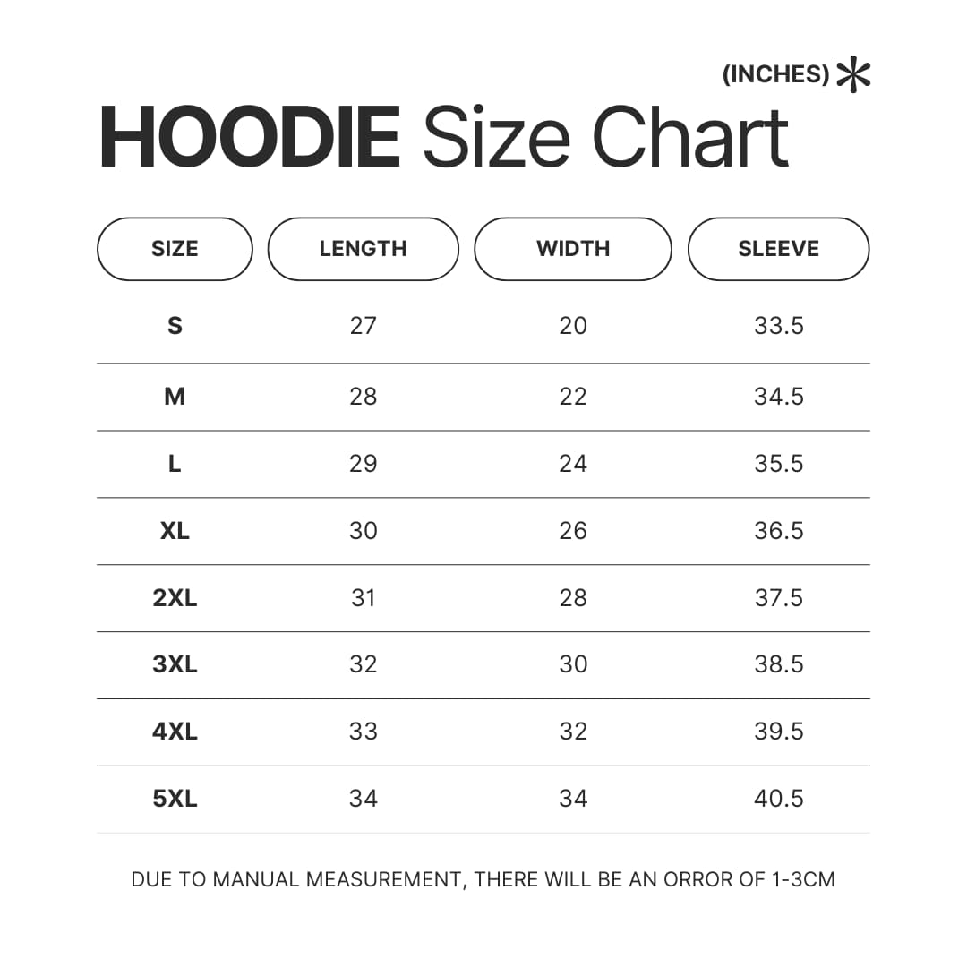 Hoodie Size Chart - Big Hero 6 Store
