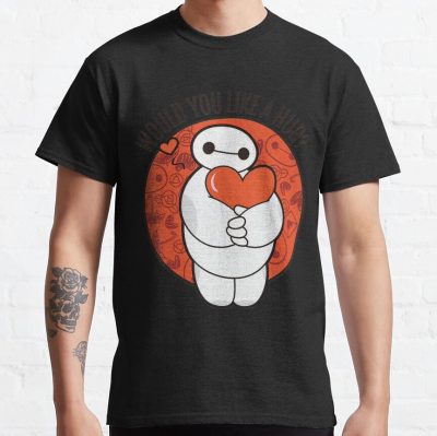 Big Man Cute Robot Hug Valentine S Graphic T-Shirt