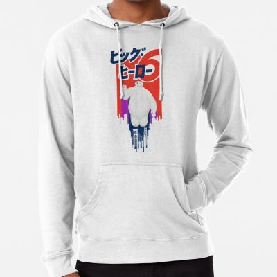 Baymax Retro Paint Streak Skyline Poster Style Hoodie