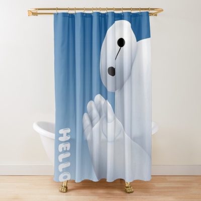 Hello Minimalist Cute Illustration Shower Curtain