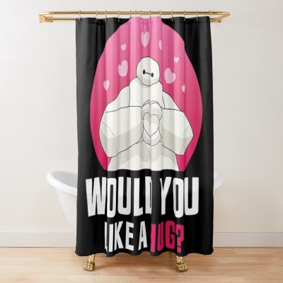 Vintage Baymax Cute Hug Heart Pose Shower Curtain