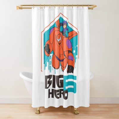 Art Dynamic Armor Hero Illustration Shower Curtain