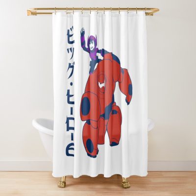 Baymax Retro Bold Robot Adventure Shower Curtain