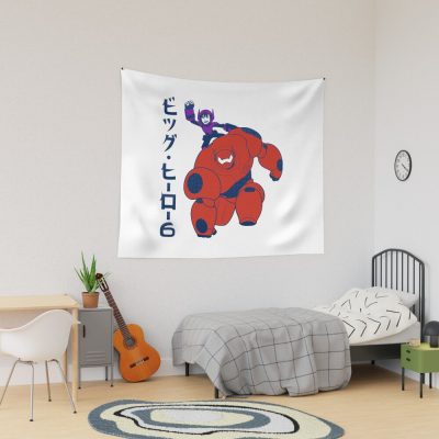 Bold Robot Adventure Artwork Tapestry