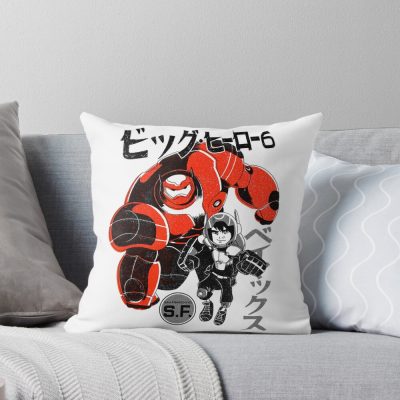 Baymax Retro Throw Pillow