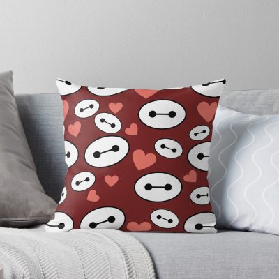 Robot Companion Pattern Throw Pillow